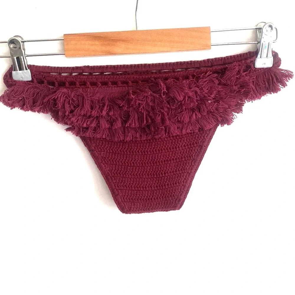 (A11)‎ Suboo Castaway Crochet Bikini Bottom ONLY in PLUM, Size Small, NWT
